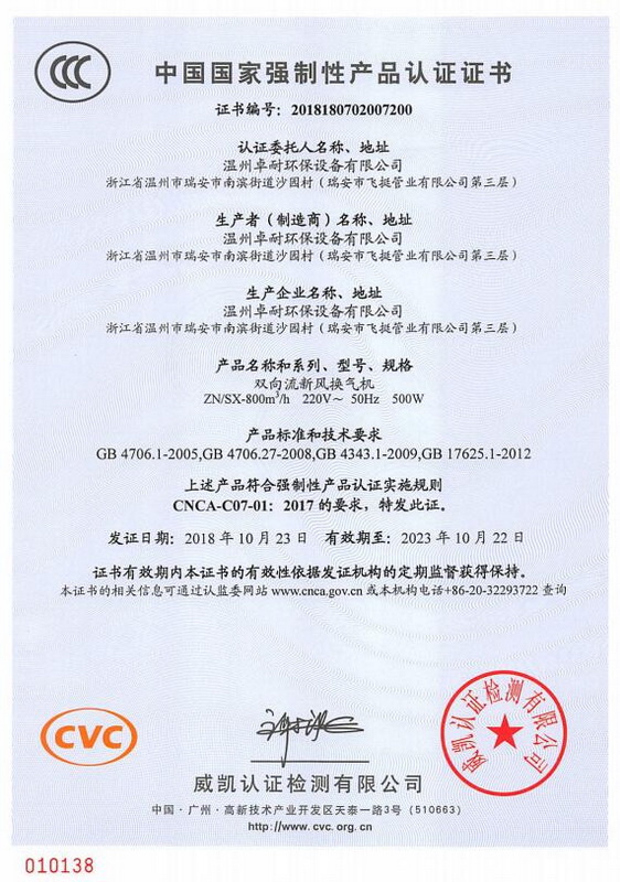 國家級(jí)認(rèn)證證書